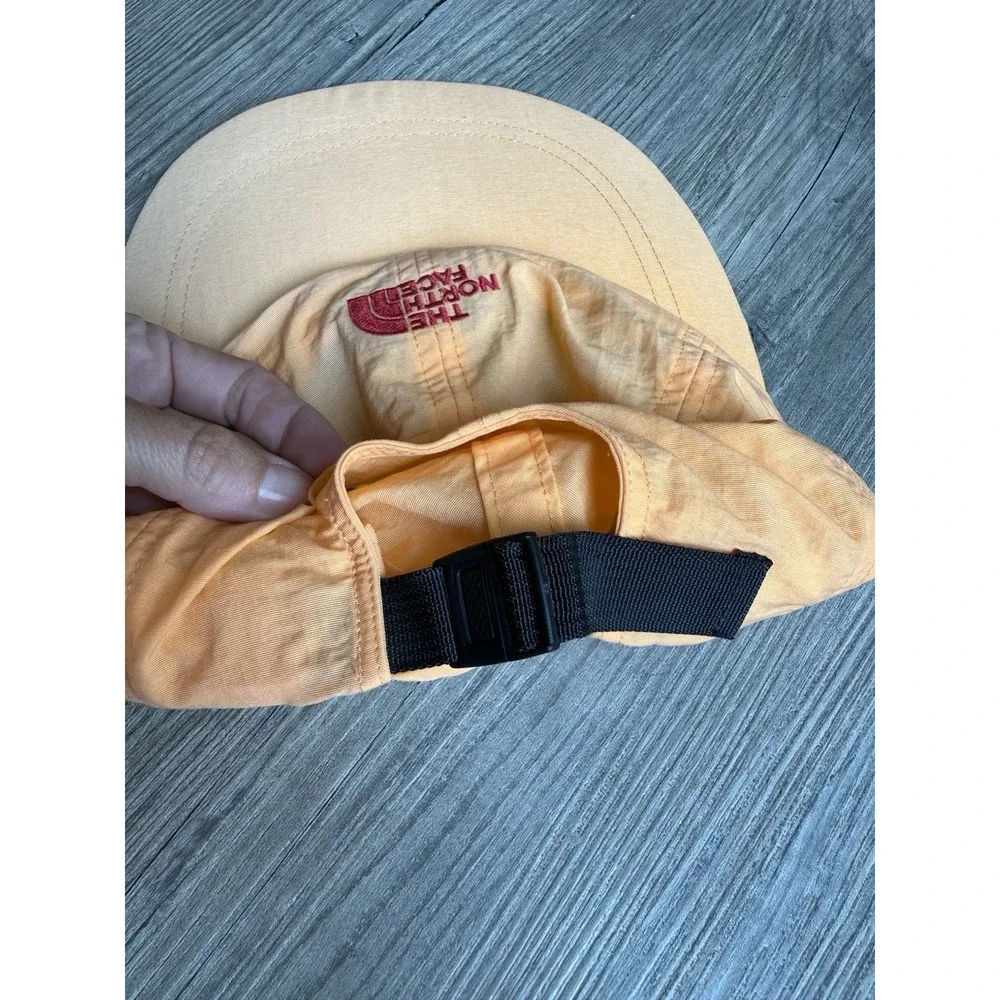 Vintage 90's THE NORTH FACE  Hat Cap Light Orange 100 % SUPPLEX Nylon Rare